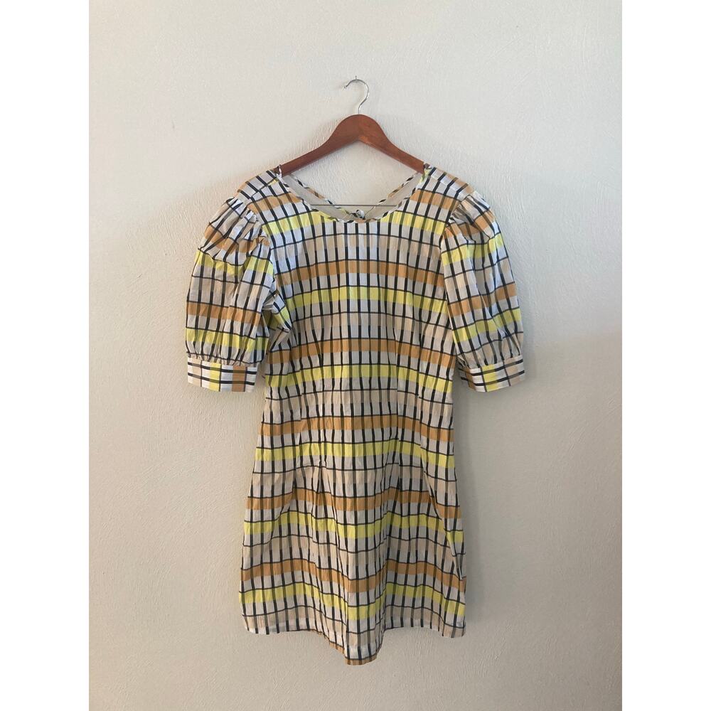 EUC Baum und Pferdgarten Aurelia Check Mini Dress 12 Yellow Peach White - Picture 5 of 11